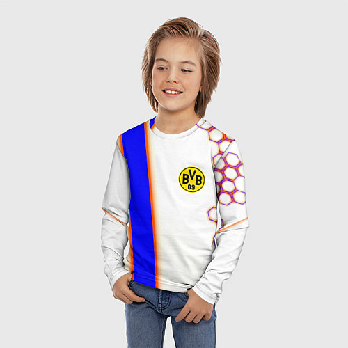 Детский лонгслив Borussia geometry sport / 3D-принт – фото 3