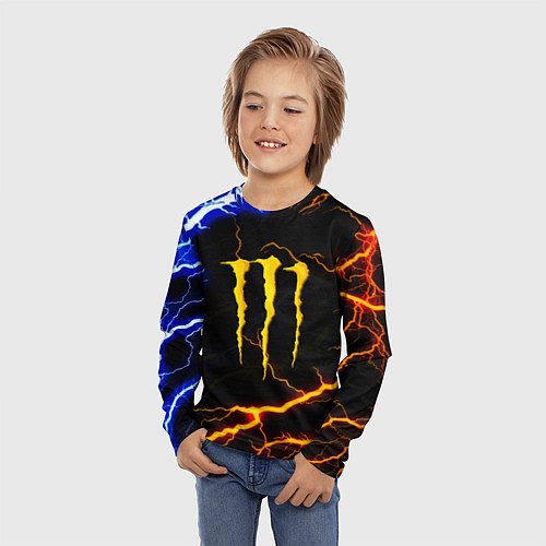 Детский лонгслив Monster energy storm / 3D-принт – фото 3