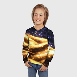 Лонгслив детский Золотая текстура и синее небо, цвет: 3D-принт — фото 2