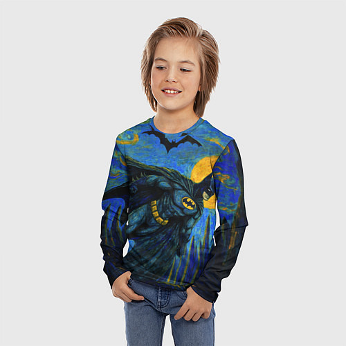 Детский лонгслив Бэтмен в стиле Ван-Гога / 3D-принт – фото 3