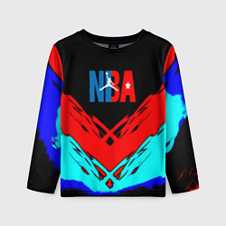 Лонгслив детский NBA краски геометрия, цвет: 3D-принт