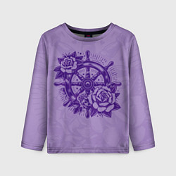 Лонгслив детский Штурвал в розах, цвет: 3D-принт