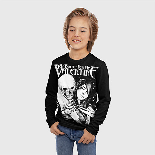 Детский лонгслив Bullet for my valentine black / 3D-принт – фото 3