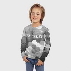 Лонгслив детский Tesla - grey gradient посередине, цвет: 3D-принт — фото 2
