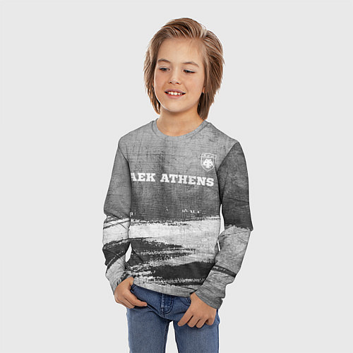 Детский лонгслив AEK Athens - grey gradient посередине / 3D-принт – фото 3
