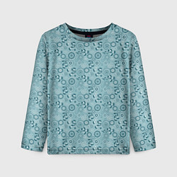 Лонгслив детский Бирюзовый деревенский узор ретро, цвет: 3D-принт