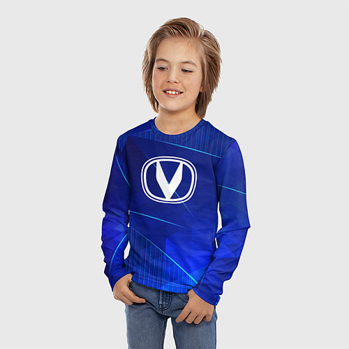 Детский лонгслив Changan blue poly / 3D-принт – фото 3