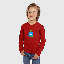 Лонгслив детский Герб города Самара с козой, цвет: 3D-принт — фото 2