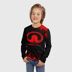 Лонгслив детский Great Wall - red gradient, цвет: 3D-принт — фото 2