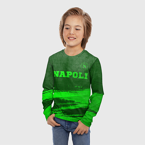 Детский лонгслив Napoli - green gradient посередине / 3D-принт – фото 3