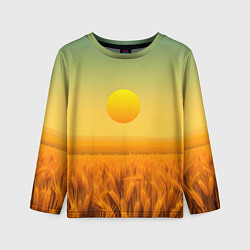 Лонгслив детский Закат над пшеничным полем, цвет: 3D-принт