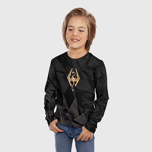 Детский лонгслив Skyrim golden poly / 3D-принт – фото 3