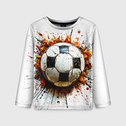 Лонгслив детский Футбольный мяч на белом, цвет: 3D-принт