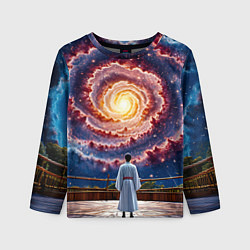 Лонгслив детский Айкидоист в космосе, цвет: 3D-принт