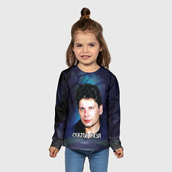 Лонгслив детский Юра Хой на фоне леса, цвет: 3D-принт — фото 2