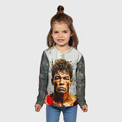 Лонгслив детский Артуро Гатти на сером, цвет: 3D-принт — фото 2