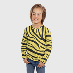 Лонгслив детский Светлый тигровый паттерн, цвет: 3D-принт — фото 2