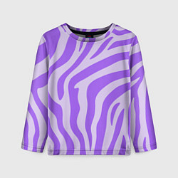 Лонгслив детский Лавандовый тигровый паттерн, цвет: 3D-принт