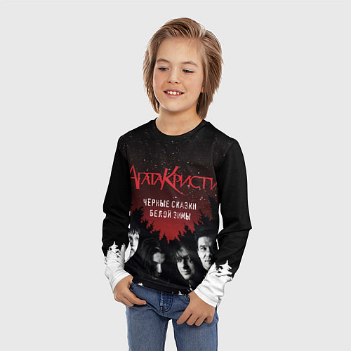 Детский лонгслив Агата Кристи чёрные сказки белой зимы / 3D-принт – фото 3