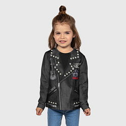 Лонгслив детский Агата Кристи косуха с нашивками, цвет: 3D-принт — фото 2