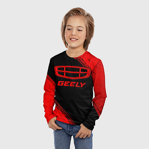 Детский лонгслив Geely - red gradient / 3D-принт – фото 3