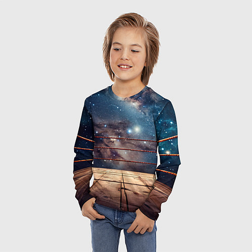 Детский лонгслив Космический ринг / 3D-принт – фото 3