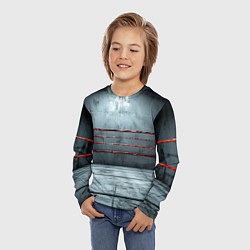 Лонгслив детский Серый ринг, цвет: 3D-принт — фото 2