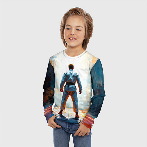 Детский лонгслив Дзюдоист / 3D-принт – фото 3
