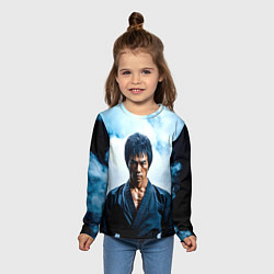 Лонгслив детский Брюс Ли в дыму, цвет: 3D-принт — фото 2