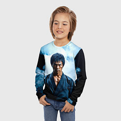 Лонгслив детский Брюс Ли в дыму, цвет: 3D-принт — фото 2