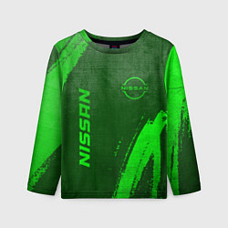 Лонгслив детский Nissan - green gradient вертикально, цвет: 3D-принт