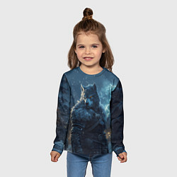 Лонгслив детский Волк в доспехах, цвет: 3D-принт — фото 2