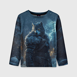Лонгслив детский Волк в доспехах, цвет: 3D-принт