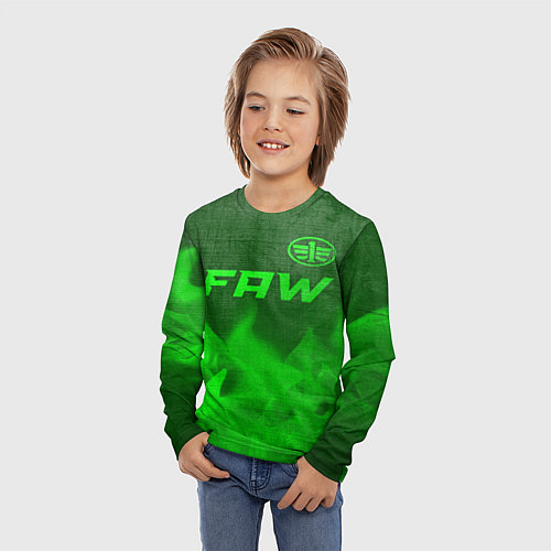 Детский лонгслив FAW - green gradient посередине / 3D-принт – фото 3