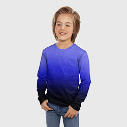 Лонгслив детский Градиент индиго из синего в чёрный, цвет: 3D-принт — фото 2