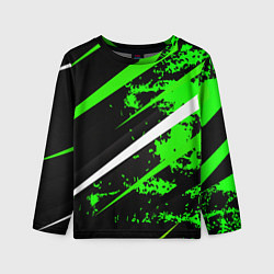 Лонгслив детский Color black and green, цвет: 3D-принт