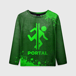 Лонгслив детский Portal - green gradient, цвет: 3D-принт