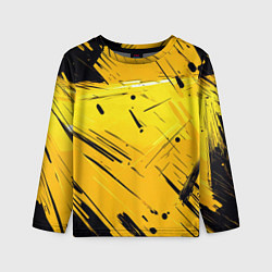 Лонгслив детский Желтая краска на черном фоне, цвет: 3D-принт