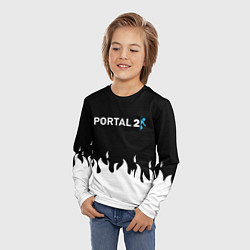 Лонгслив детский Portal белый огонь, цвет: 3D-принт — фото 2