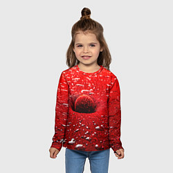 Лонгслив детский Красный шар на красном полотне, цвет: 3D-принт — фото 2