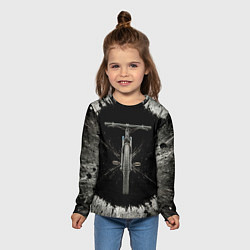 Лонгслив детский Велосипед на черном, цвет: 3D-принт — фото 2