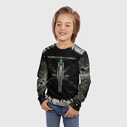 Лонгслив детский Велосипед на черном, цвет: 3D-принт — фото 2