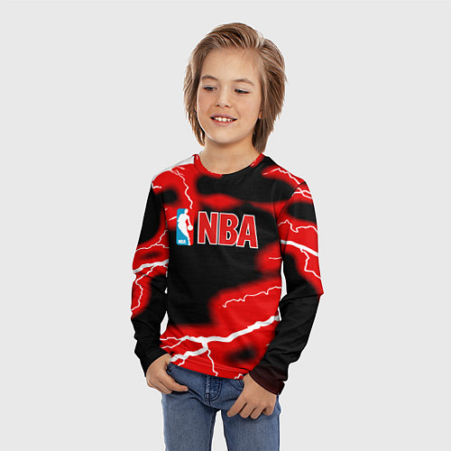 Детский лонгслив NBA шторм / 3D-принт – фото 3