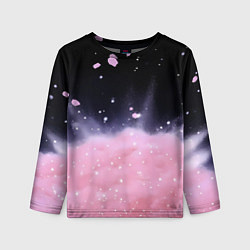 Детский лонгслив Розовая текстура с лепестками