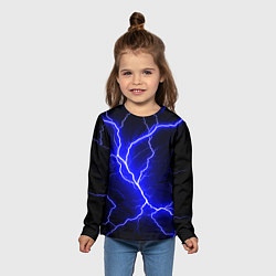 Лонгслив детский Color blue black, цвет: 3D-принт — фото 2