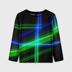 Детский лонгслив Color blue black green