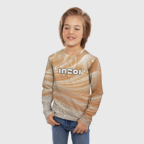 Детский лонгслив Inzoi лого на блестящем фоне / 3D-принт – фото 3