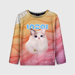 Лонгслив детский Inzoi кошечка на блестящем фоне, цвет: 3D-принт