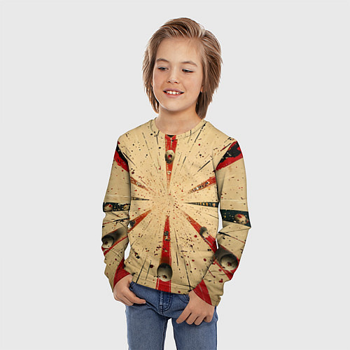 Детский лонгслив Мишень с шарами для боулинга / 3D-принт – фото 3