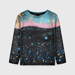 Лонгслив детский Блестящая текстура на черном, цвет: 3D-принт